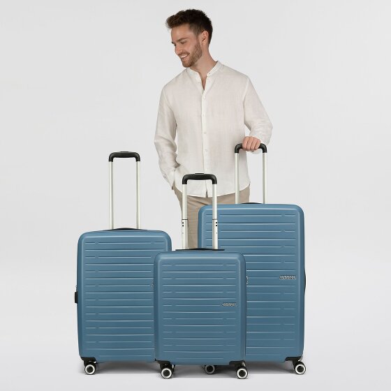 American Tourister Aerojoy 4 ruote Set di valigie 3 pezzi con piega di espansione