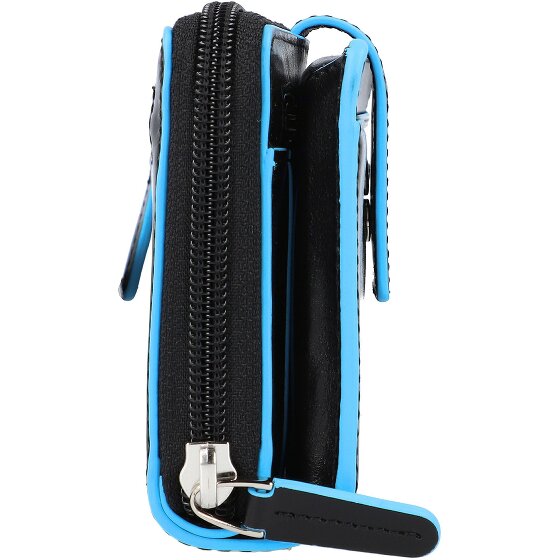 Piquadro Portafoglio quadrato blu RFID in pelle 17,5 cm