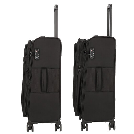 d&n Travel Line 9704 4 ruote Set di valigie 3 pezzi con piega di espansione