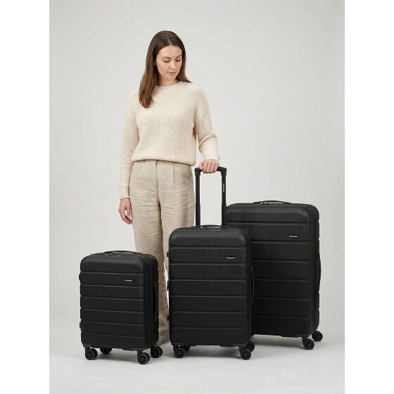Saxoline Miami 4 ruote Set di valigie 3 pezzi con piega di espansione