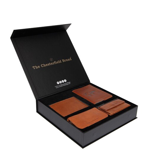 The Chesterfield Brand Set regalo portafoglio 4 pezzi in pelle 12 cm