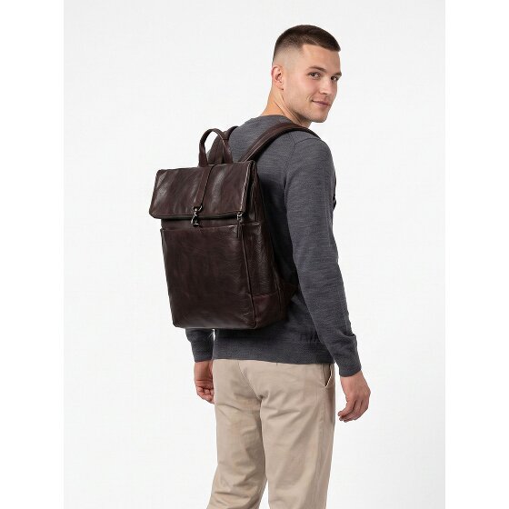 Jost Glasgow Zaino da giorno Protezione RFID Vera Pelle 42 cm Vano porta PC