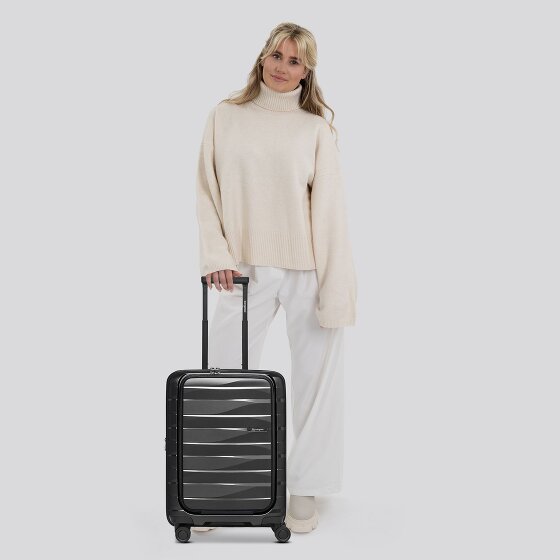 Bergpfeil Travel 4 ruote Carrello della cabina 55 cm Scomparto per laptop con piega di espansione