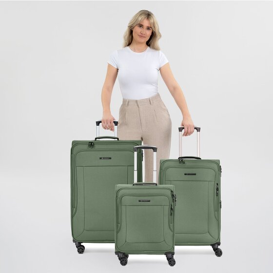 Franky Melbourne 3.0 Set di valigie a 4 ruote, 3 pezzi, con piega elastica