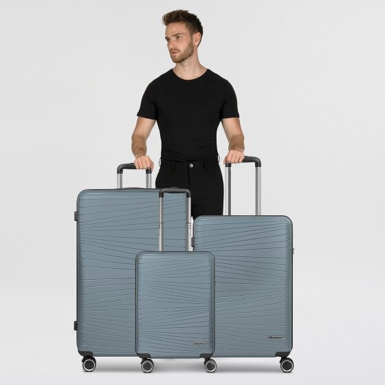 Franky Dallas 3.0 Set di valigie a 4 ruote 3 pezzi con pieghe elastiche