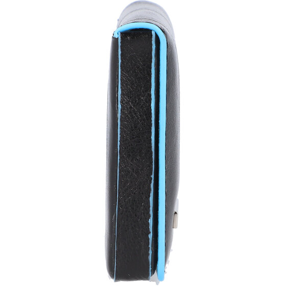 Piquadro Porta biglietti da visita quadrato blu in pelle 10 cm