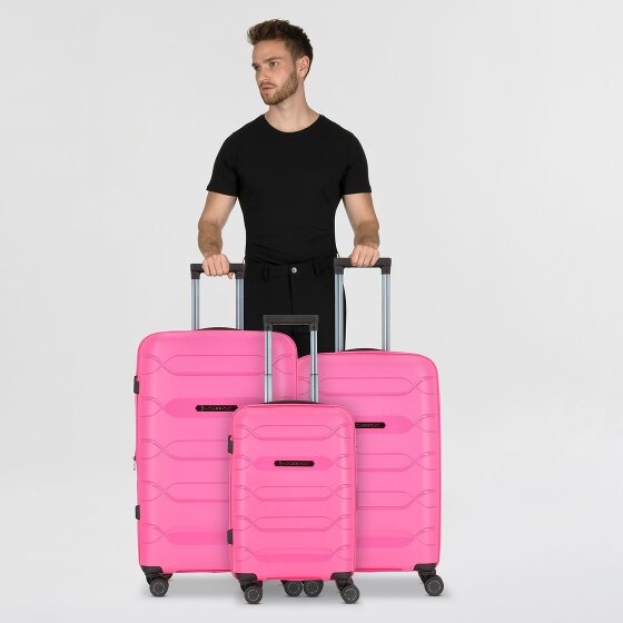 Polestream Strz by Asteroid 4 ruote Set di valigie 3 pezzi con piega di espansione