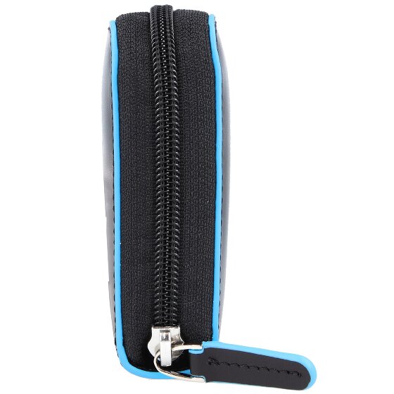 Piquadro Portafoglio quadrato blu RFID in pelle 19 cm