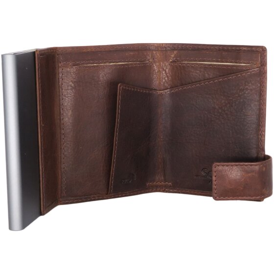SecWal Porta carte di credito SecWal 2 Portafoglio RFID in pelle 9 cm