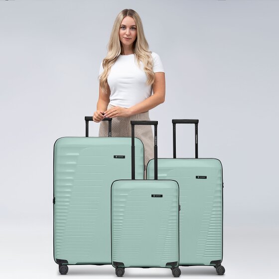 Farmhood Eco Edition 4 ruote Set di valigie 3 pezzi con piega di espansione