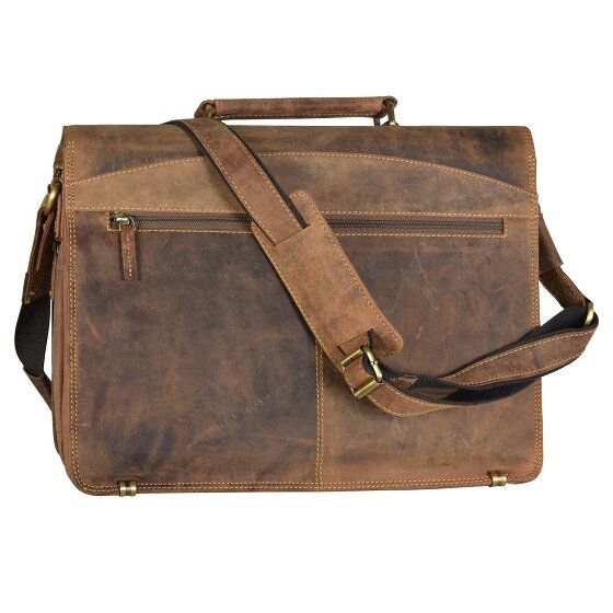 Greenburry Cartella vintage in pelle 40 cm con scomparto per computer portatile