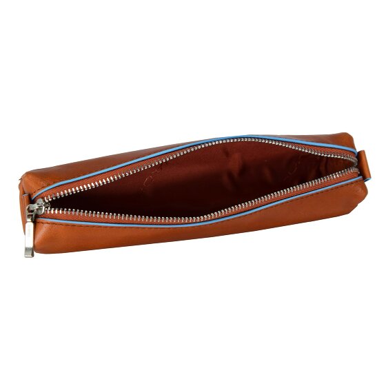 Piquadro Astuccio quadrato blu in pelle 18 cm