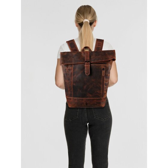 Jack Kinsky Baltimore 15 Zaino da lavoro Vera Pelle 43 cm Vano porta PC