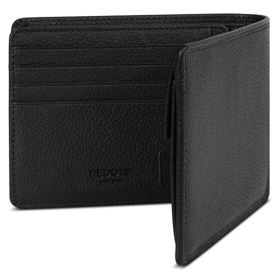 Redolz Portafoglio QF RFID in pelle 12 cm pieghevole con scomparto con zip