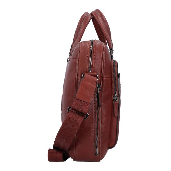 Piquadro Cartella quadrata nera in pelle 40 cm Scomparto per laptop