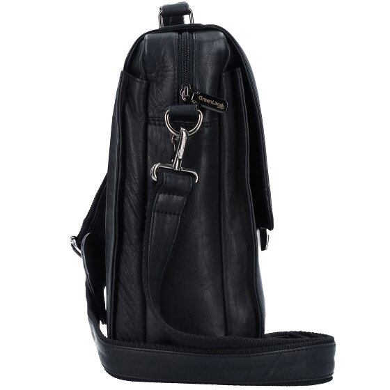 Greenland Nature Cartella in pelle nappa nera 40 cm Scomparto per laptop