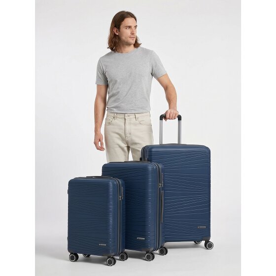 Franky Dallas 3.0 Set di valigie a 4 ruote 3 pezzi con pieghe elastiche