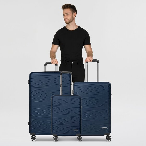 Franky Dallas 3.0 Set di valigie a 4 ruote 3 pezzi con pieghe elastiche