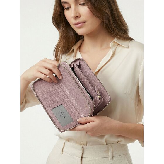 Lazarotti Portafoglio Bologna in pelle XL con doppia chiusura a zip, protezione RFID, 20 cm
