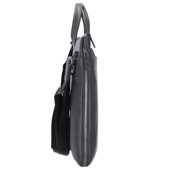 Piquadro Borsa per laptop quadrata nera in pelle 47 cm