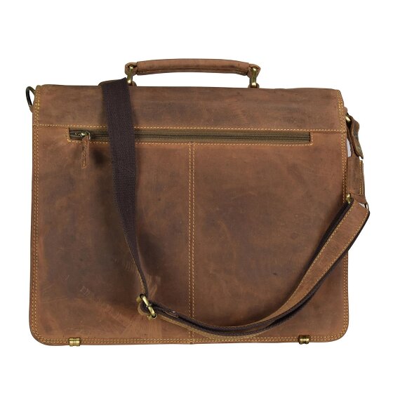 Greenburry Cartella vintage in pelle 40 cm con scomparto per computer portatile
