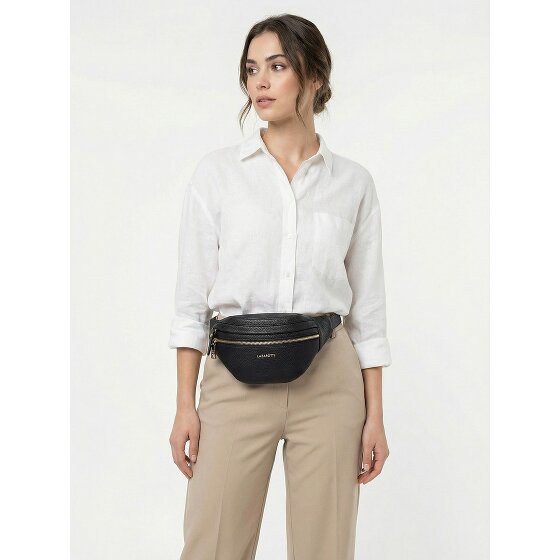 Lazarotti Marsupio in pelle di Bologna con doppia cerniera, 25 cm