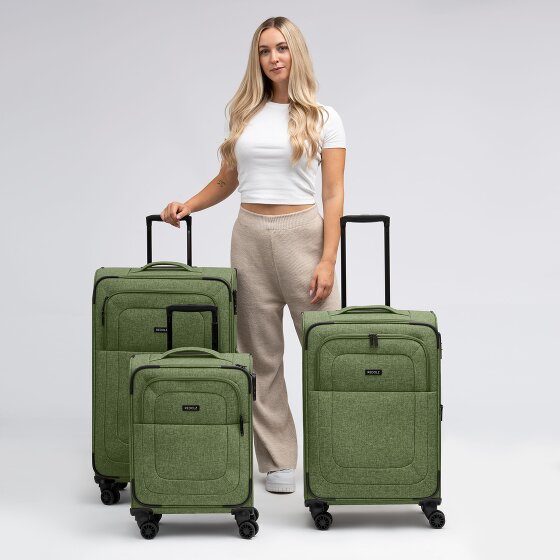 Redolz Essentials 12 THREE SET 4 ruote Set di valigie 3 pezzi con piega di espansione