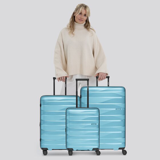 Bergpfeil Set di valigie da viaggio a 4 ruote, 3 pezzi, con ripiegamento elastico