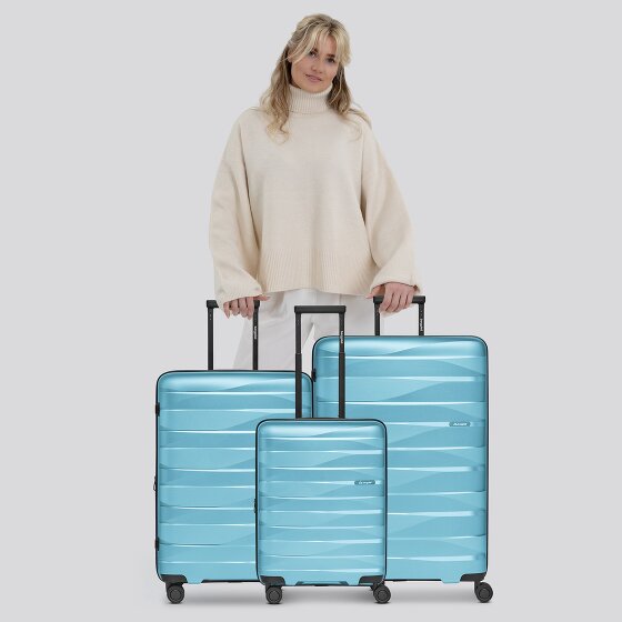Bergpfeil Set di valigie da viaggio a 4 ruote, 3 pezzi, con ripiegamento elastico