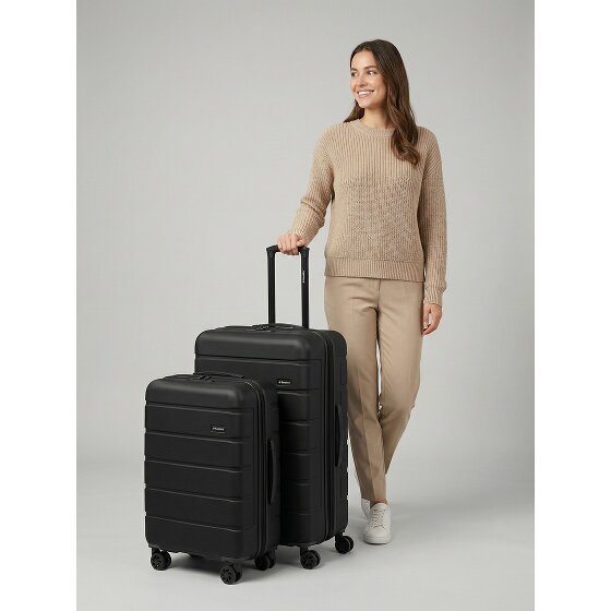 Saxoline Set di valigie Miami a 4 ruote S+L espandibile