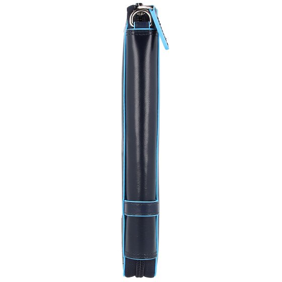 Piquadro Custodia per passaporto da viaggio quadrata blu in pelle 14 cm