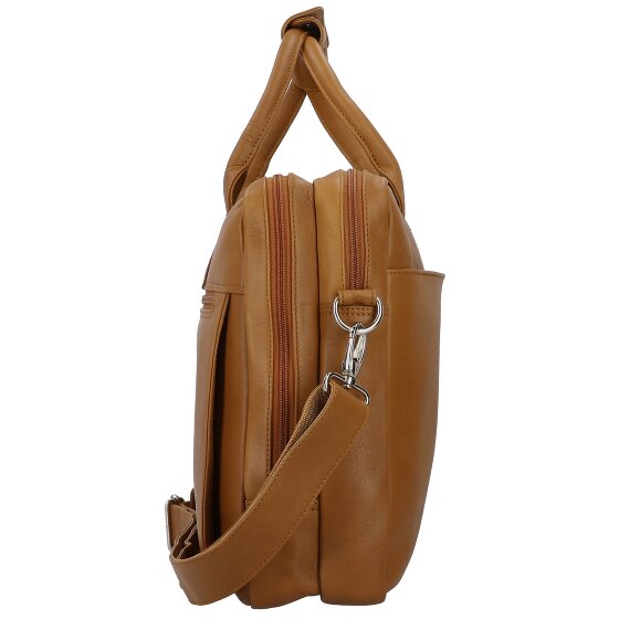 Dermata Cartella in pelle con scomparto per laptop da 39 cm