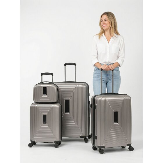 Redolz Set di valigie Essentials 14 a 4 ruote + beauty case 4 pezzi con piega elastica