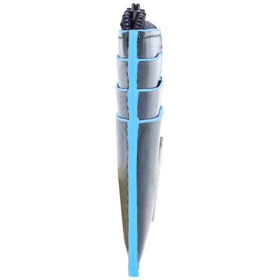 Piquadro Custodia per carte di credito RFID quadrata blu in pelle 11 cm
