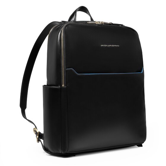 Piquadro Blue Square Zaino da giorno Protezione RFID Vera Pelle 37 cm Vano porta PC