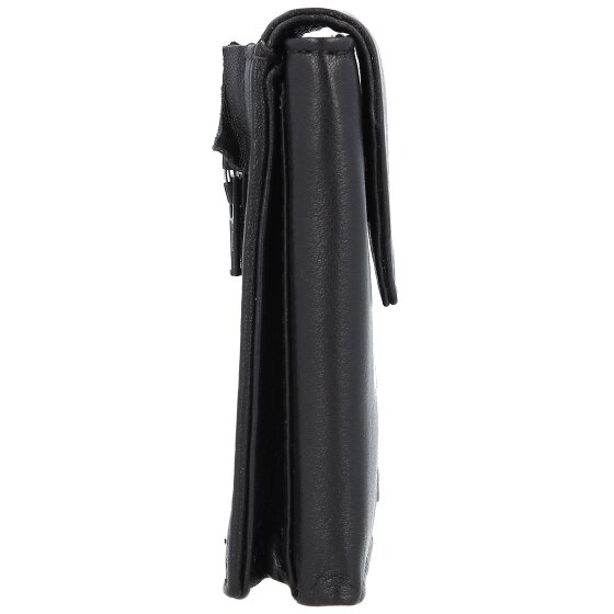 Greenland Nature Portafoglio in nappa nera RFID in pelle 7 cm