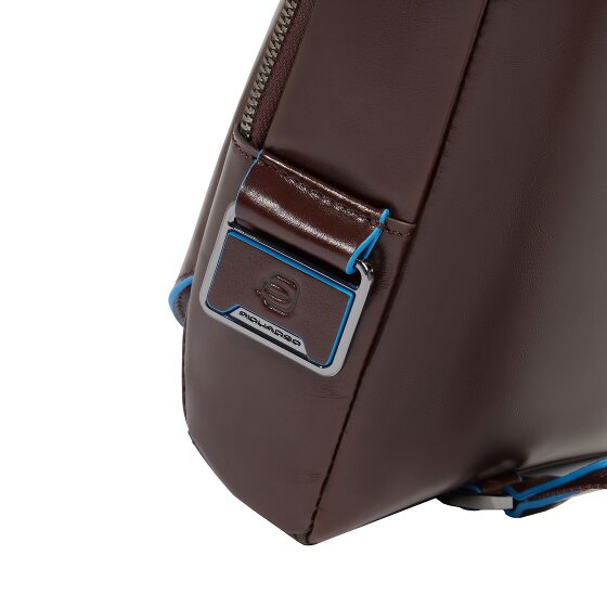 Piquadro Borsa a tracolla quadrata blu in pelle 28 cm
