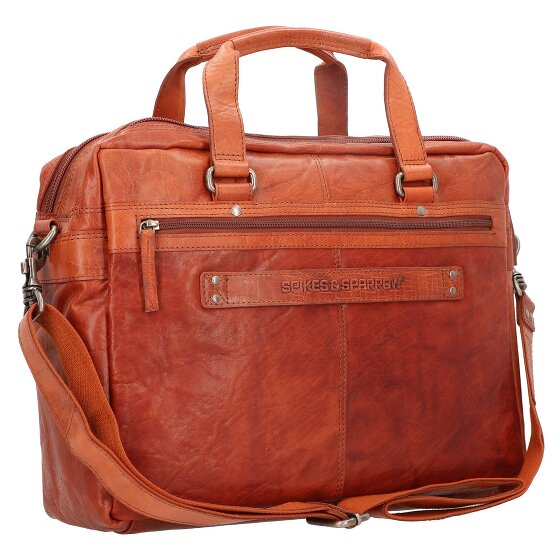 Spikes & Sparrow Cartella in pelle con scomparto per laptop da 41 cm