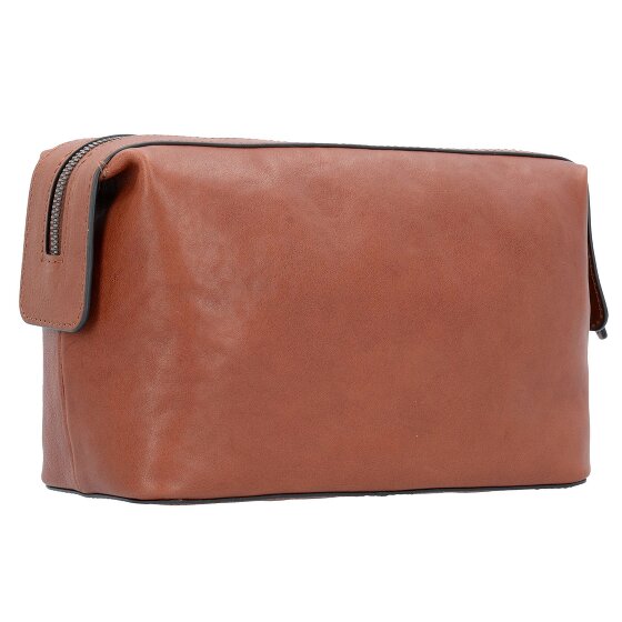 Piquadro Black Square Borsa da toilette Vera Pelle 23 cm