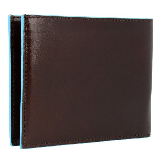 Piquadro Portacarte di credito quadrato blu in pelle 12,5 cm