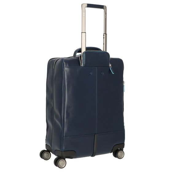 Piquadro Trolley blu quadrato a 4 ruote in pelle 55 cm con scomparto per laptop Piquadro Trolley blu quadrato a 4 ruote in pelle 55 cm con scomparto per laptop