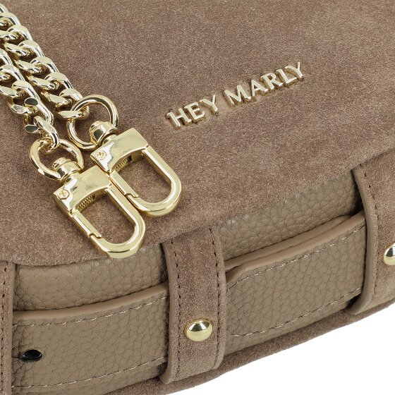 Hey Marly Lifetime Sister Suede Borsa a spalla Vera Pelle 25 cm