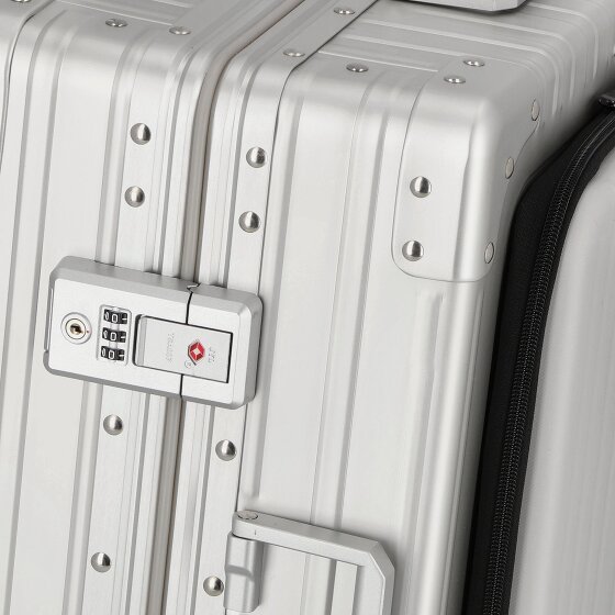 Aleon Trolley cabina a 4 ruote in Alluminio per viaggi nazionali, 53 cm, con scomparto per laptop