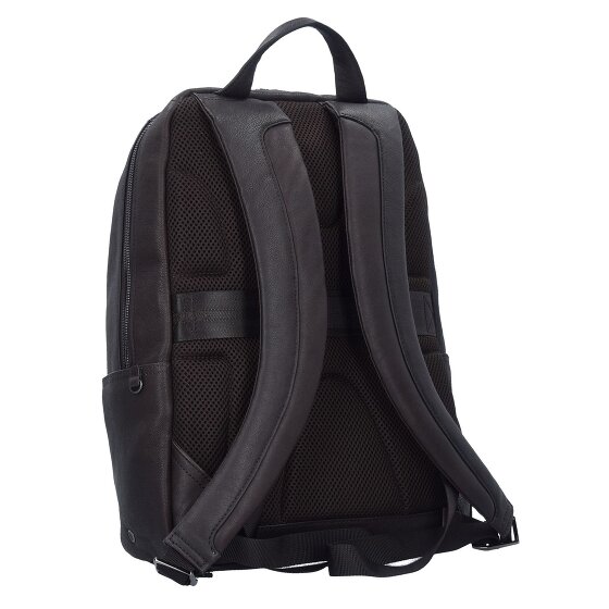 Piquadro Zaino Business nero quadrato in pelle 39 cm Scomparto per laptop