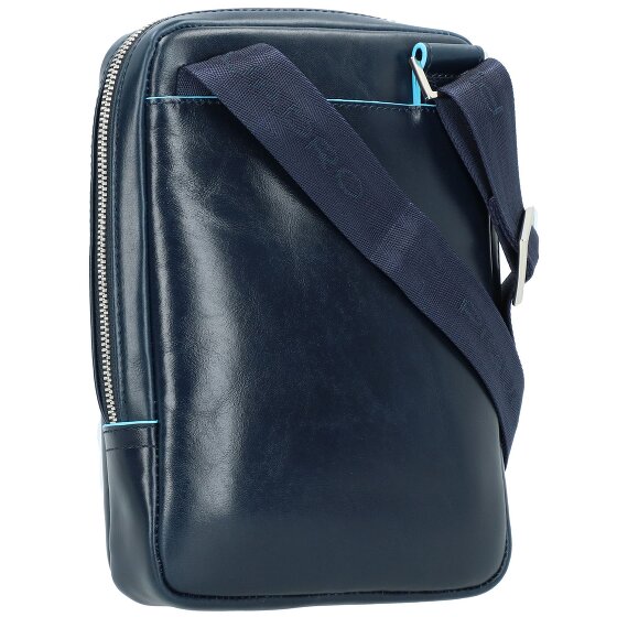 Piquadro Borsa a tracolla quadrata blu in pelle 22 cm