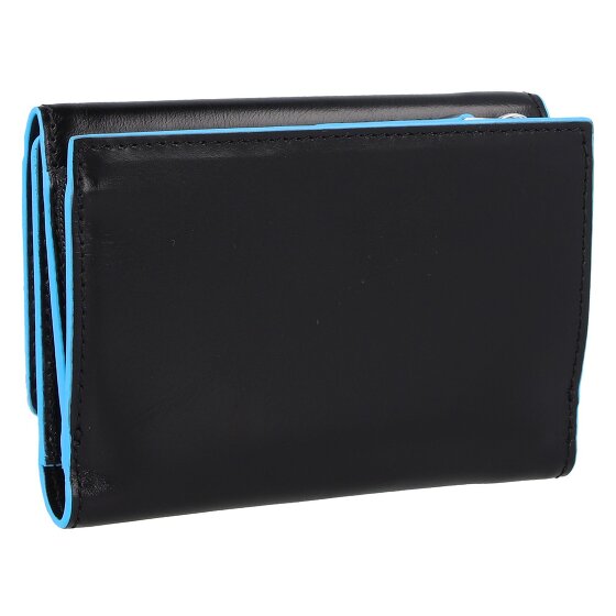 Piquadro Portafoglio quadrato blu RFID in pelle 12 cm