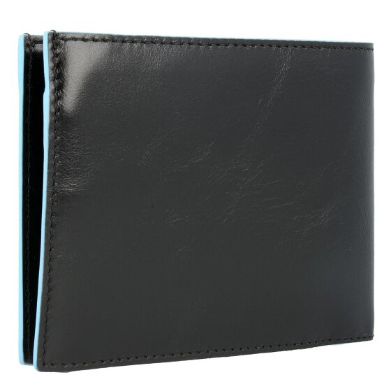 Piquadro Portafoglio quadrato in pelle blu 12,5 cm