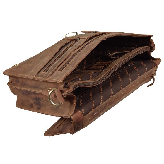 Greenburry Cartella vintage in pelle da 38 cm con 2 scomparti principali