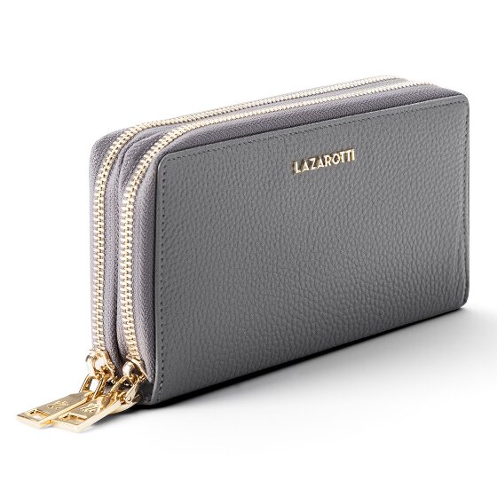 Lazarotti Bologna Leather XL Portafoglio con doppia zip in pelle RFID 20 cm