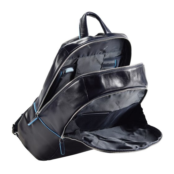 Piquadro Zaino blu quadrato in pelle 39 cm Scomparto per laptop